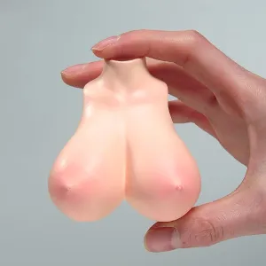 Makeup 1/6 Super Big Bust Cover Breast Replacement Hard Plastic Model Fit 12'' TBL JIAOU ANT Female Soldier Action Figure Body (F Cup Pale Color)