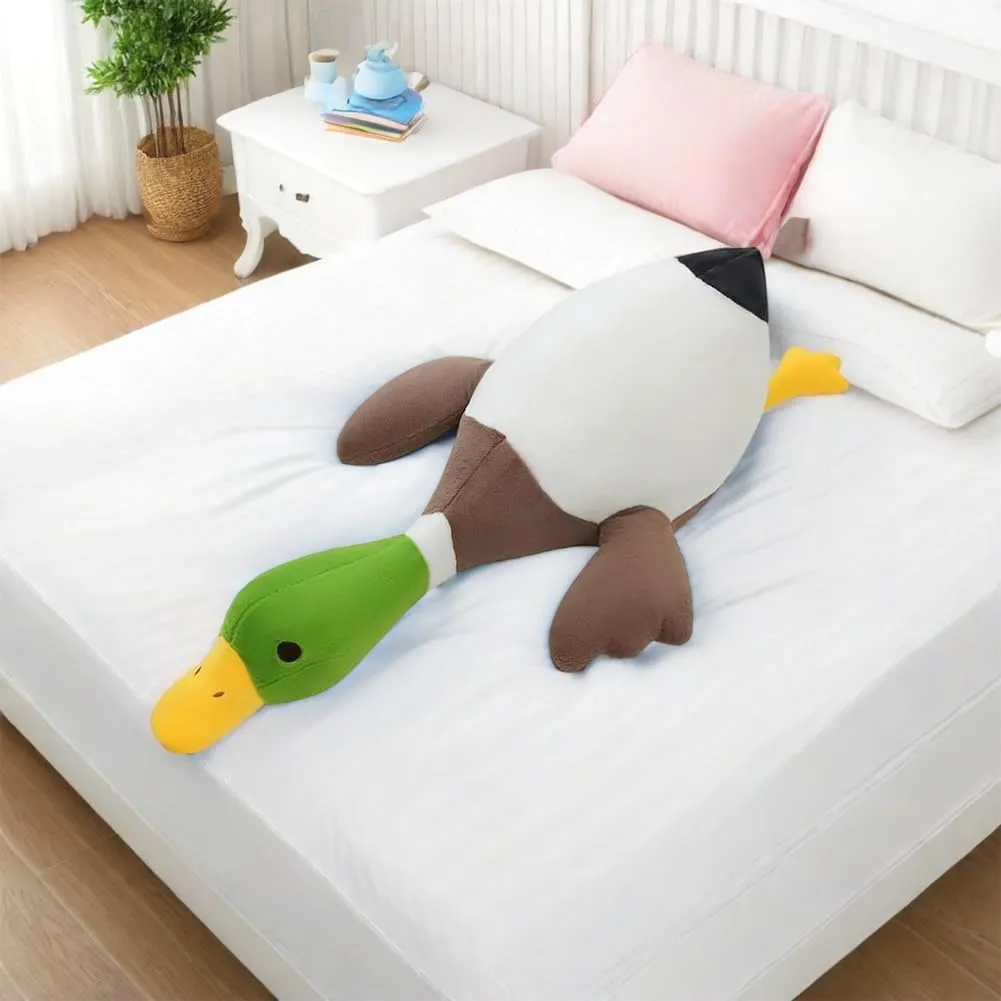 Mallard Duck Plush,Mallard Duck Stuffed Animals, Soft Furry Duck Stuffed Animal Pillow,Huge Duck Plush Hugging Pillow Gifts for Every Age (39.3in)