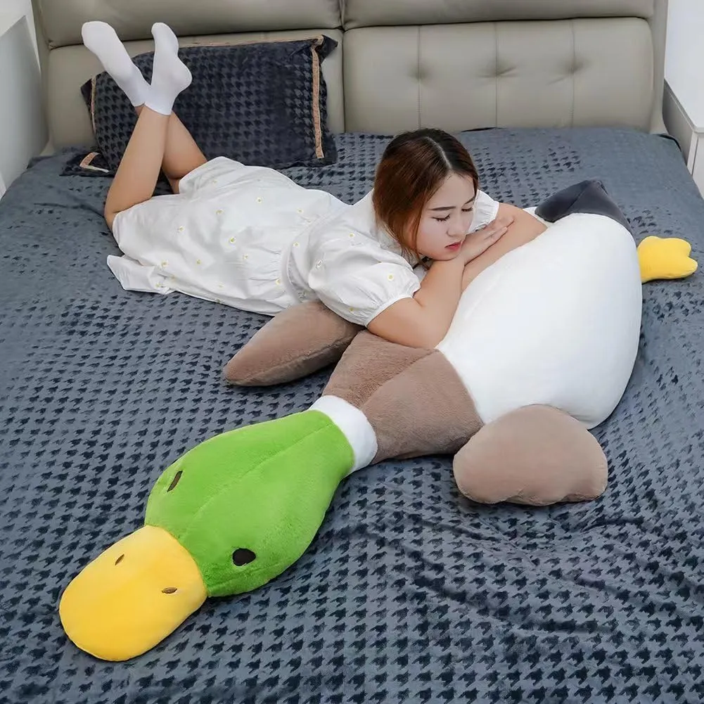 Mallard Duck Plush,Mallard Duck Stuffed Animals, Soft Furry Duck Stuffed Animal Pillow,Huge Duck Plush Hugging Pillow Gifts for Every Age (39.3in)