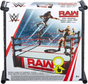 Mattel WWE Superstar 14-inch Ring with Authentic Logo, Flexible Ropes & Spring-loaded Mat for Bouncing Action [Amazon Exclusive]