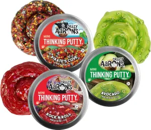 Matty's Toy Stop Crazy Aaron's Putty Mini Tins Rock N' Roll, Pirate's Cove & AVO-cado Gift Set Bundle - 3 Pack (13.3g Each)