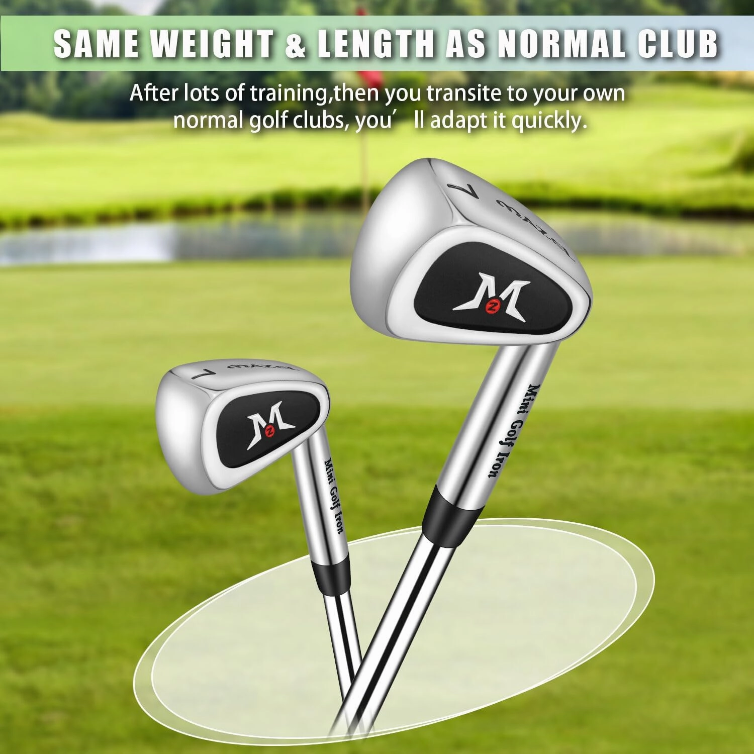 MAZEL Mini Driver/Iron Golf Clubs Swing Trainer Aid to Improve Your Hitting Accuracy & Speed