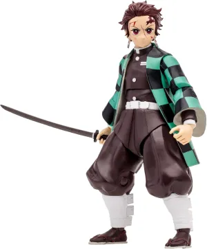 McFarlane Toys - Tanjiro Demon Slayer Figure - Tanjiro Kamado Rui Battle - 18cm - Ultra Articulating - Accessories Included - Demon Slayer Figurines Collection - Manga Gift Idea