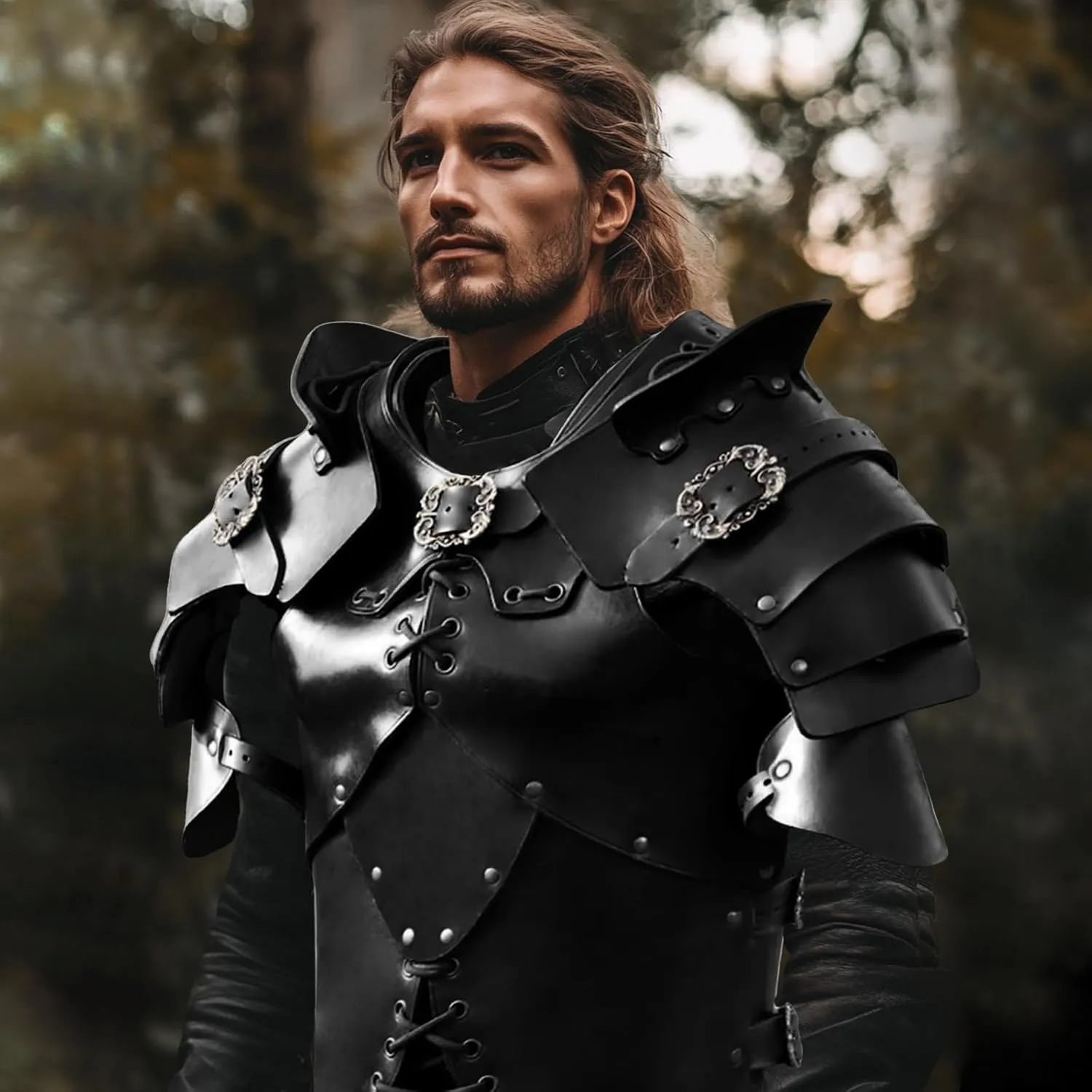 Medieval Samurai Armor - Adjustable Size Chest Plate,Viking Cosplay Renaissance Armor,Roman Soldier Costume for Adults