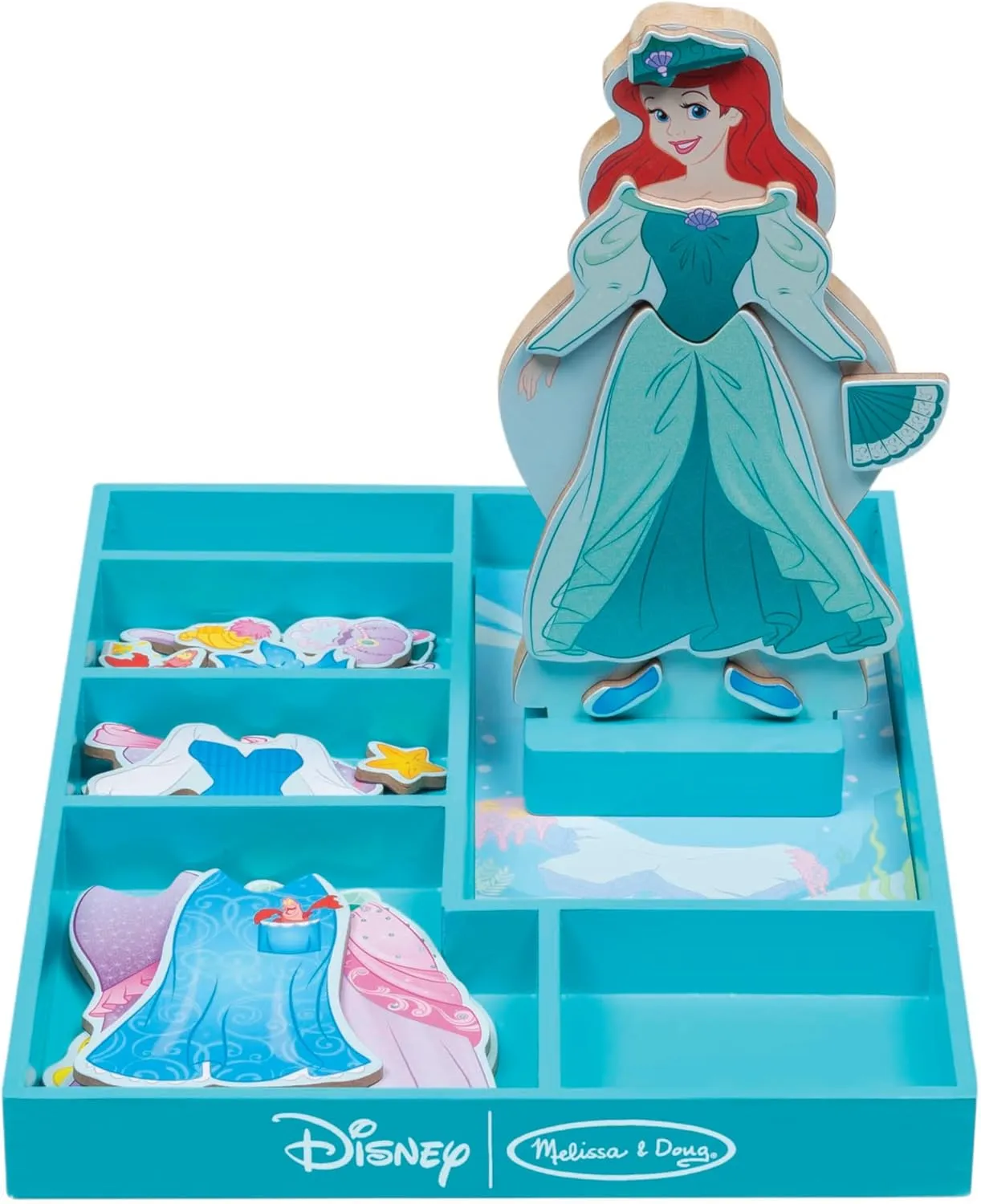 Melissa & Doug Disney Ariel Magnetic Dress-Up Wooden Doll Pretend Play Set (30  pcs)