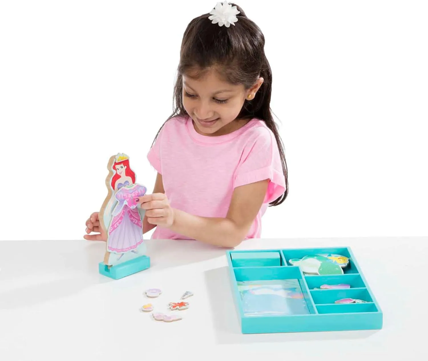 Melissa & Doug Disney Ariel Magnetic Dress-Up Wooden Doll Pretend Play Set (30  pcs)
