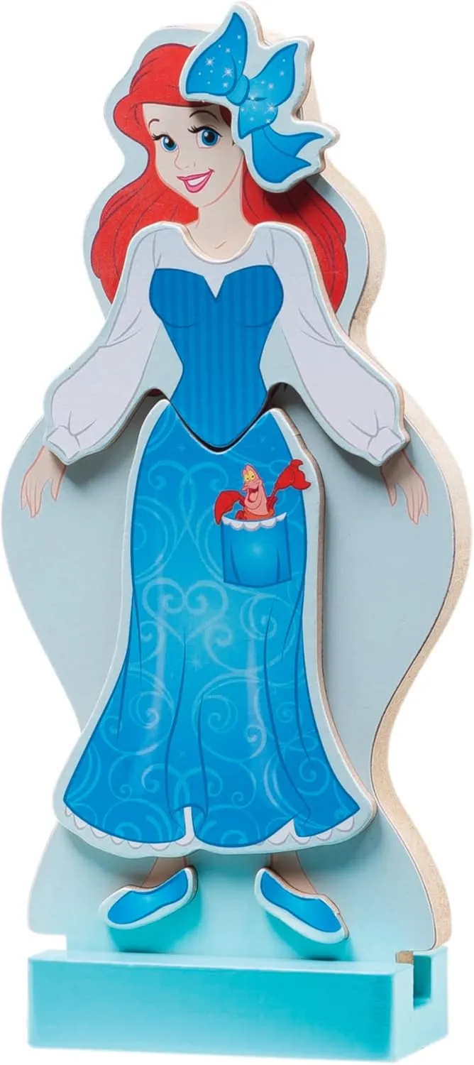 Melissa & Doug Disney Ariel Magnetic Dress-Up Wooden Doll Pretend Play Set (30  pcs)