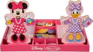 Melissa & Doug Disney Minnie Mouse and Daisy Duck Magnetic Dress-Up Wooden Doll Pretend Play Set (40  pcs) Minnie Mouse Toys, Disney Dress Up Dolls For Preschoolers And Kids Ages 3 
