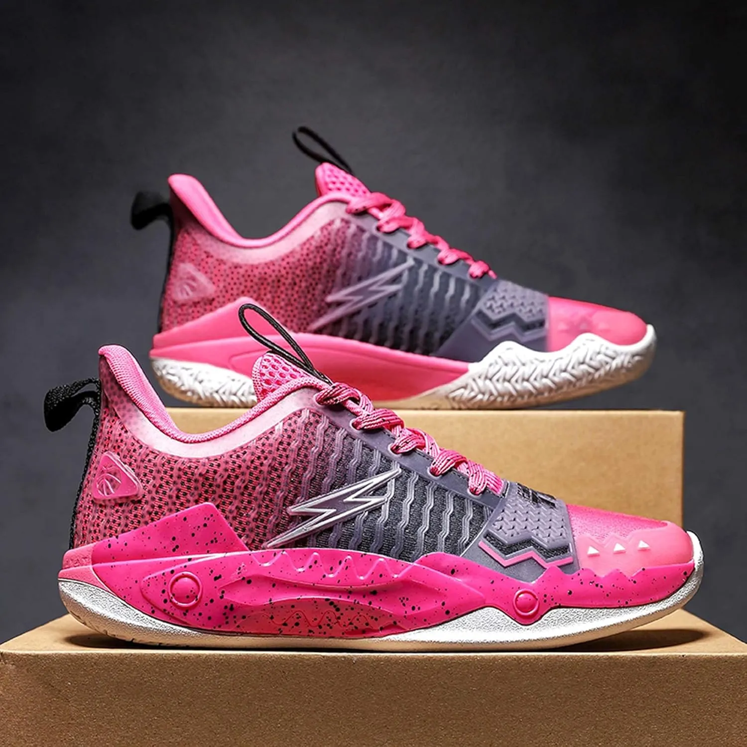 Men Basketball Shoes Luminous Arch Support Mens Sneakers Anti Slip Breathable Comfortable High Top Sports Running Walking Tennis Shoes