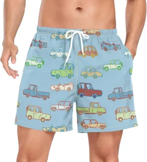 Men's Athletic Shorts Truck Colorful Car Transport 2 in 1 Quick Dry Workout Gym Running Shorts for Men S-XXL