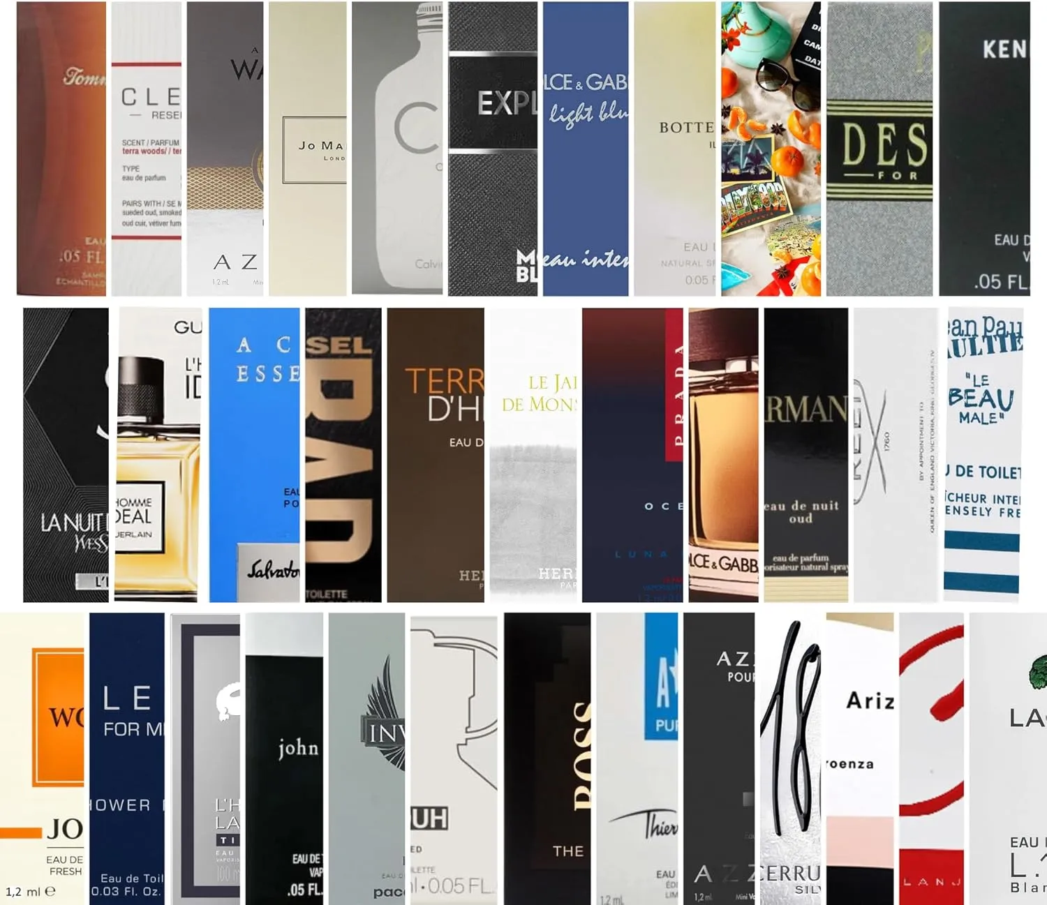 Men's Cologne Top Designer Best Rated Sample Lot - High End Niche Most Popular Fragrance Sampler Vial Set (10 Random Samples)
