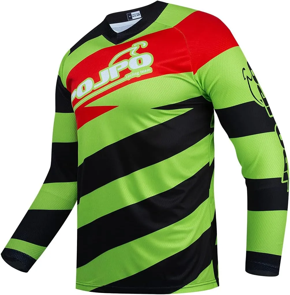 Men's Mountain Bike Jersey Long Sleeve MTB Off-Road Motocross Jersey Quick Dry Downhill&Motocross Shirts