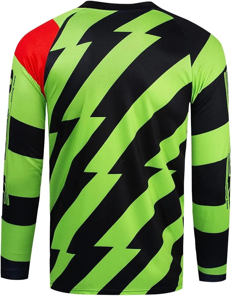 Men's Mountain Bike Jersey Long Sleeve MTB Off-Road Motocross Jersey Quick Dry Downhill&Motocross Shirts