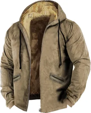 Mens Zip Up Faux Suede Leather Sherpa Jackets Winter Warm Fleece Denim Jackets Splicing Tactical Hoodies Sweatshirts