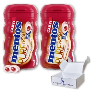 Mentos pure fresh gum- sugar free With Xylitol, Cinnamon 50 Piece (Pack of 2), Boxed by Fusion Shop Store
