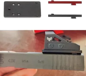 Metal Rear Red Dot Mount Plate for Glock Models G17 19 20 21 22 25 26 42 43, Docter ADE Burris Vortex Sight Dovetail Base