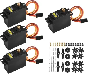 MG996R servo 55g sg90 MG90S Motor Metal Gear Torque, Aideepen Digital Servo Motor for Smart Car Robot Boat Helicopter DIY [4-Pack]