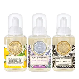Michel Design Works Mini Foaming Soap 3-Pack Set (Lavender Rosemary, Lemon Basil, Honey Almond)