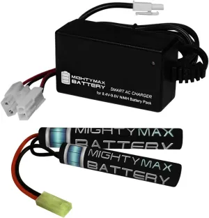 Mighty Max Battery 8.4V 1600mAh Butterfly Replaces KWA KM4 SR7 DEVGRU M4 AEG   8V Charger
