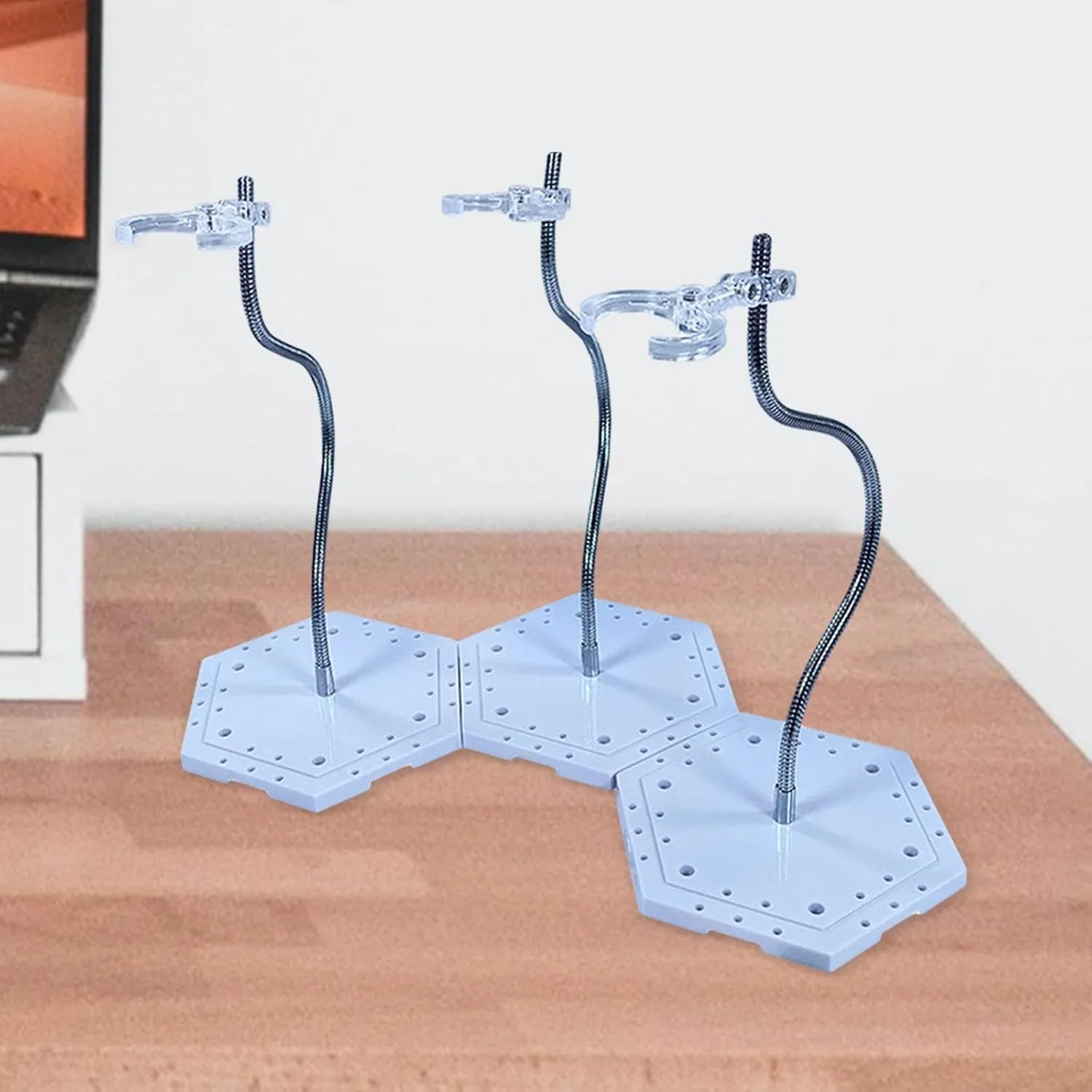 Milageto 3Pcs Doll Stands Display Holder, Doll Model Support Stand Frame, Action Figure Display Holder Base for 1/6 1/9 1/12 Scale Doll Accessory, White