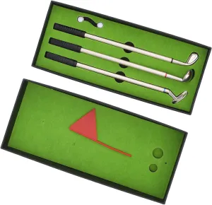 Mini Ball Desk Game Set, Green Driving Range with Club Pens Balls Flag Gift Desktop Decor, for Office and Home Fun