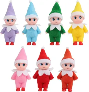 Mini Elf Baby Twins Kindness Tiny Elves Set Kid Craft Babies Doll Accessories Holiday Decoration for Girls Boys Kids Adults (Pack of 7 Pieces)