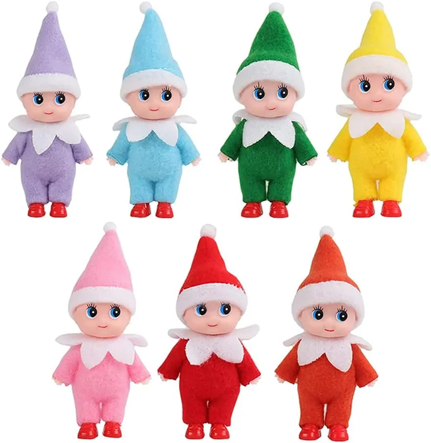 Mini Elf Baby Twins Kindness Tiny Elves Set Kid Craft Babies Doll Accessories Holiday Decoration for Girls Boys Kids Adults (Pack of 7 Pieces)