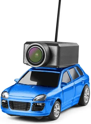 Mini FPV RC Car with Camera – 1:64 Scale WL App-Controlled WiFi Remote Blue Car Model, 720P HD Real-Time Video, 3-Speed Modes, LED Lights, Gyro Sensor – Great Gift for Teens & Adults