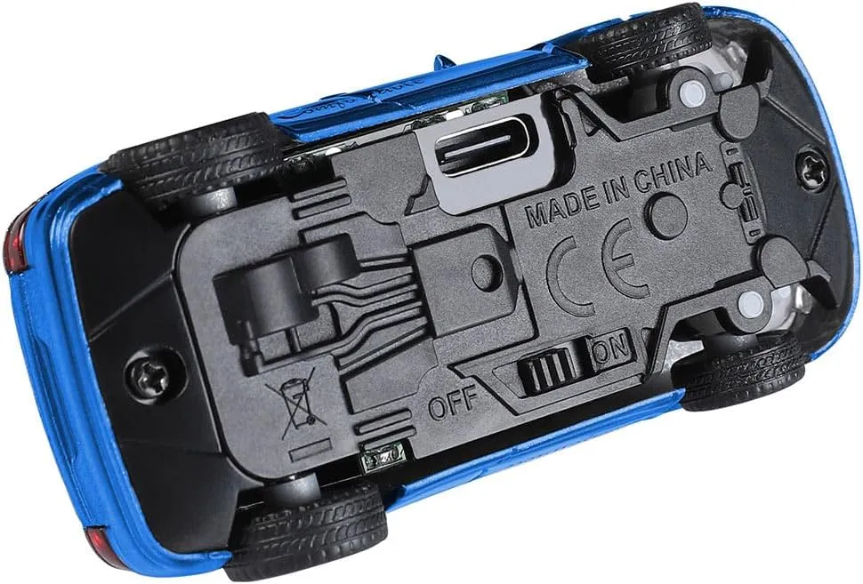 Mini FPV RC Car with Camera – 1:64 Scale WL App-Controlled WiFi Remote Blue Car Model, 720P HD Real-Time Video, 3-Speed Modes, LED Lights, Gyro Sensor – Great Gift for Teens & Adults