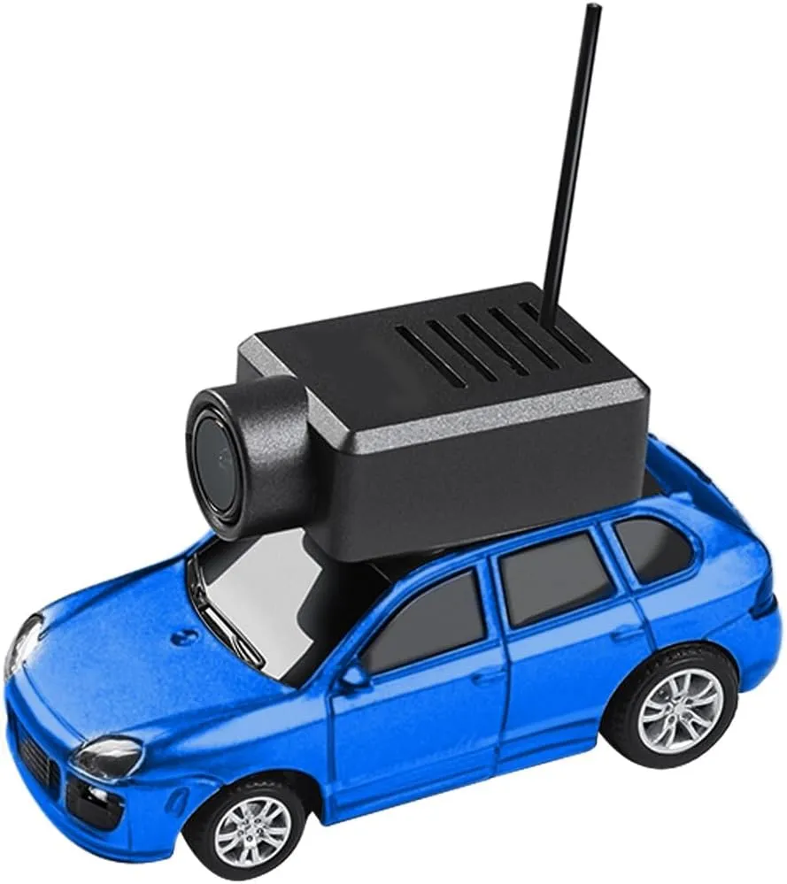 Mini FPV RC Car with Camera – 1:64 Scale WL App-Controlled WiFi Remote Blue Car Model, 720P HD Real-Time Video, 3-Speed Modes, LED Lights, Gyro Sensor – Great Gift for Teens & Adults
