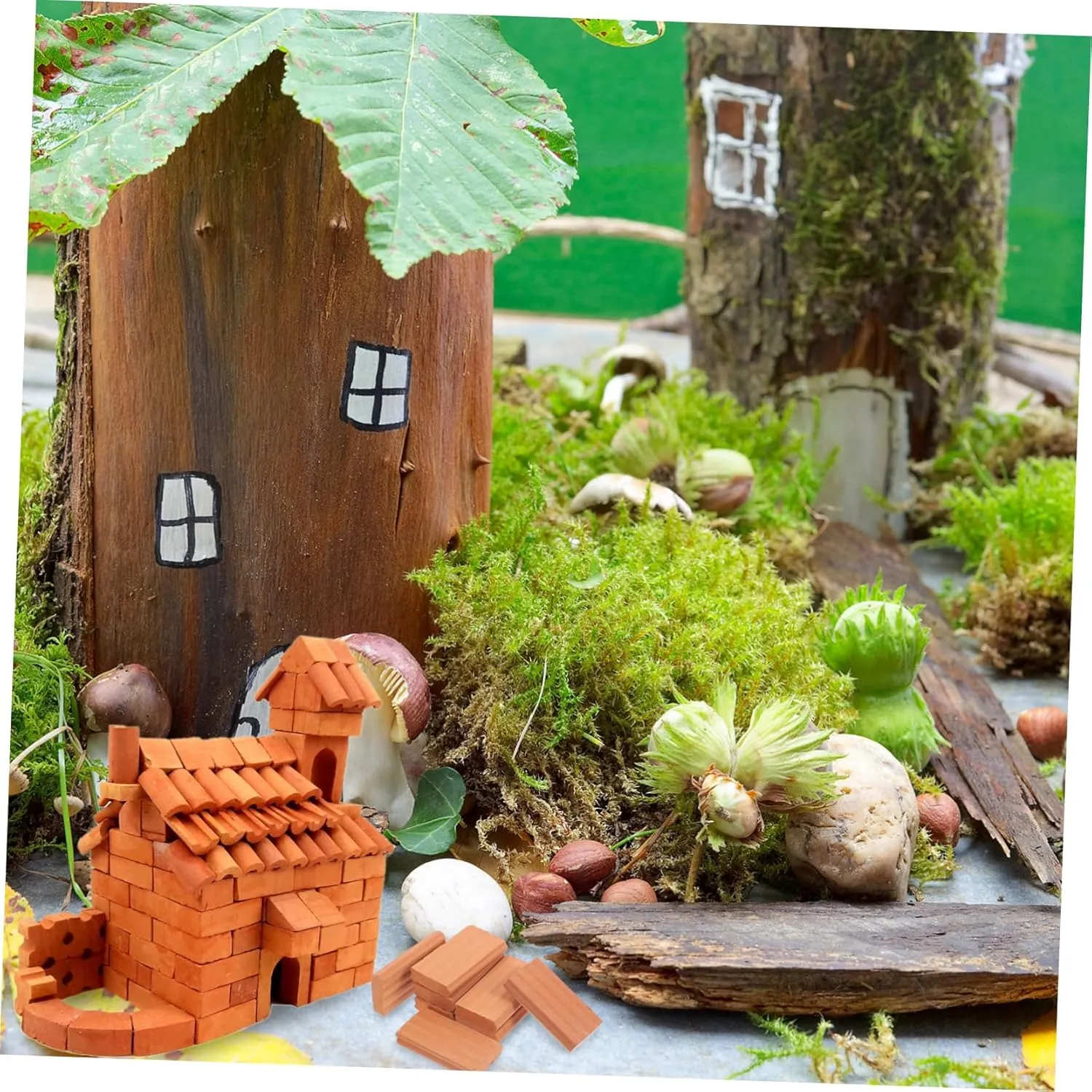 Miniature Bricks Set 50pcs Fake Bricks for DIY Projects Landscape Miniature Garden Wall Decor