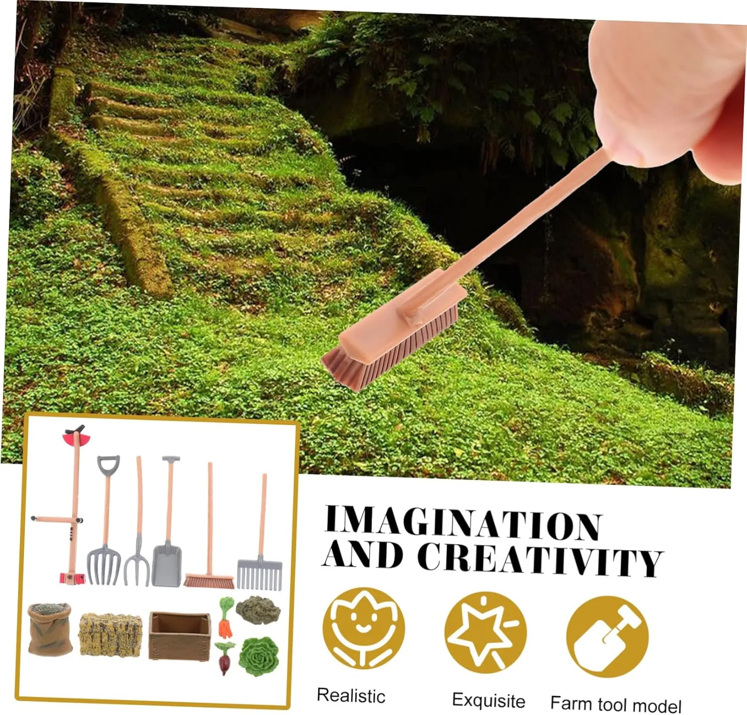 Miniature Mini Tool Decors Farm Tools Accessories Realistic Farm Model Boys and Girls Playset