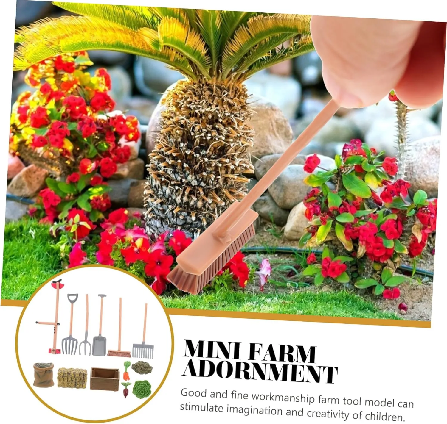 Miniature Mini Tool Decors Farm Tools Accessories Realistic Farm Model Boys and Girls Playset