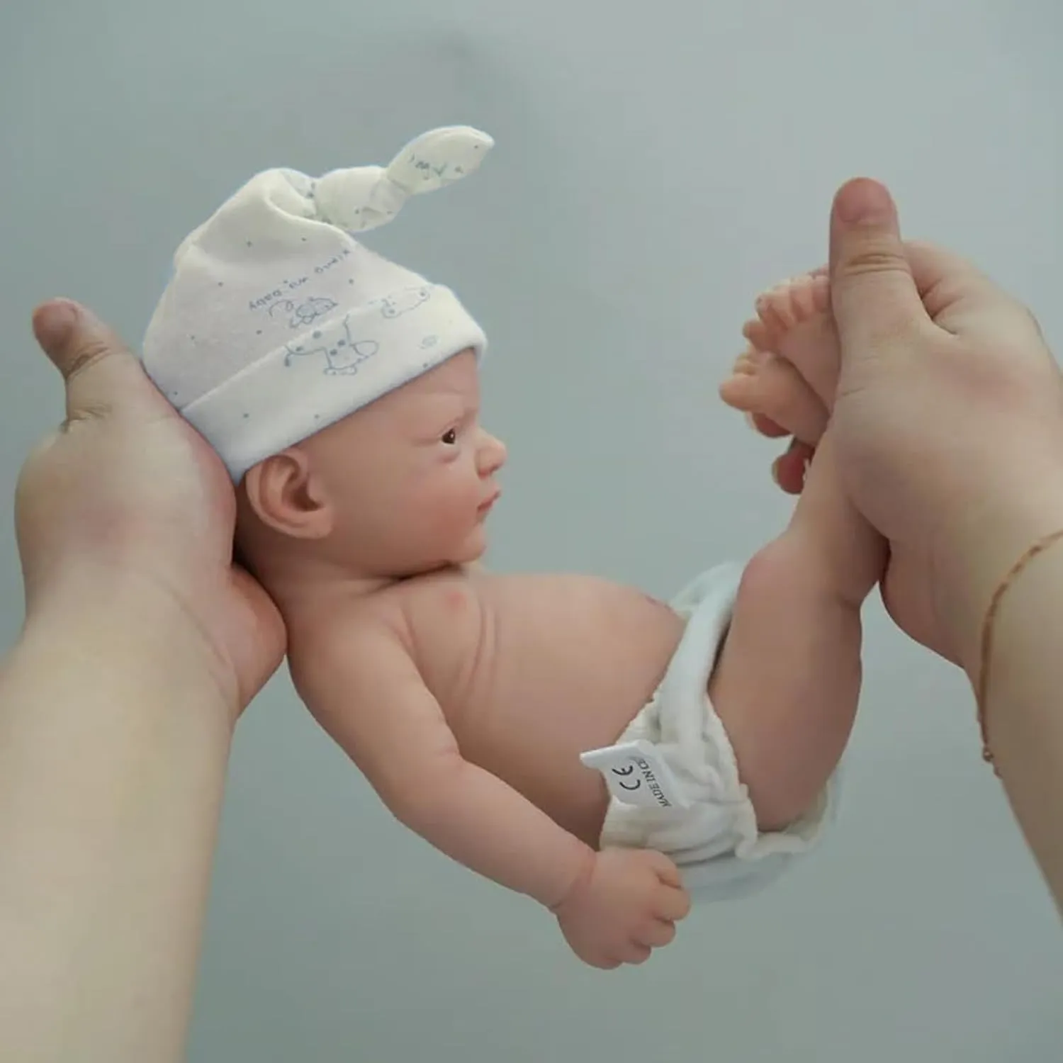 Mire & Mire Reborn Baby Dolls 12"" Boy Micro Preemie Full Body Silicone Baby Doll Realistic Open Eyes Baby Doll (Blue), Pink