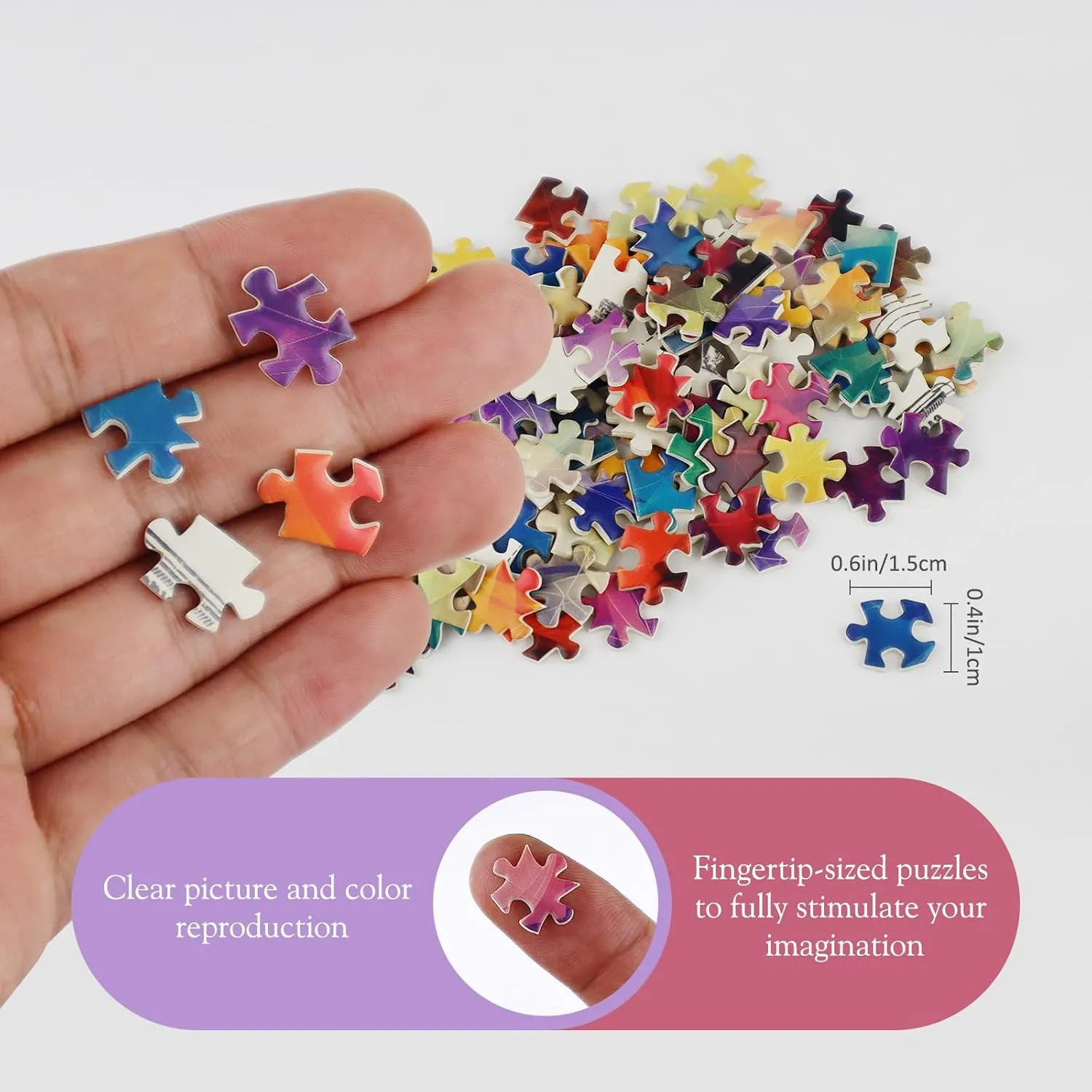 MISITU Small Jigsaw Puzzles for Adults Challenging Puzzle Small Puzzles Mini Jigsaw Puzzles for Adults 150 Pieces Micro Tiny Puzzels Abstract Art Puzzles Travel Puzzles 6 x 4 Inches, 4 Packs