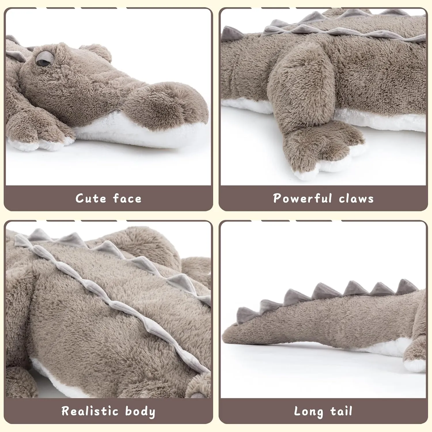 MorisMos Giant Alligator Stuffed Animal, 45 inch Soft Large Alligator Plush Toy, Big Stuffed Crocodile Gifts for Kids Boys Girls