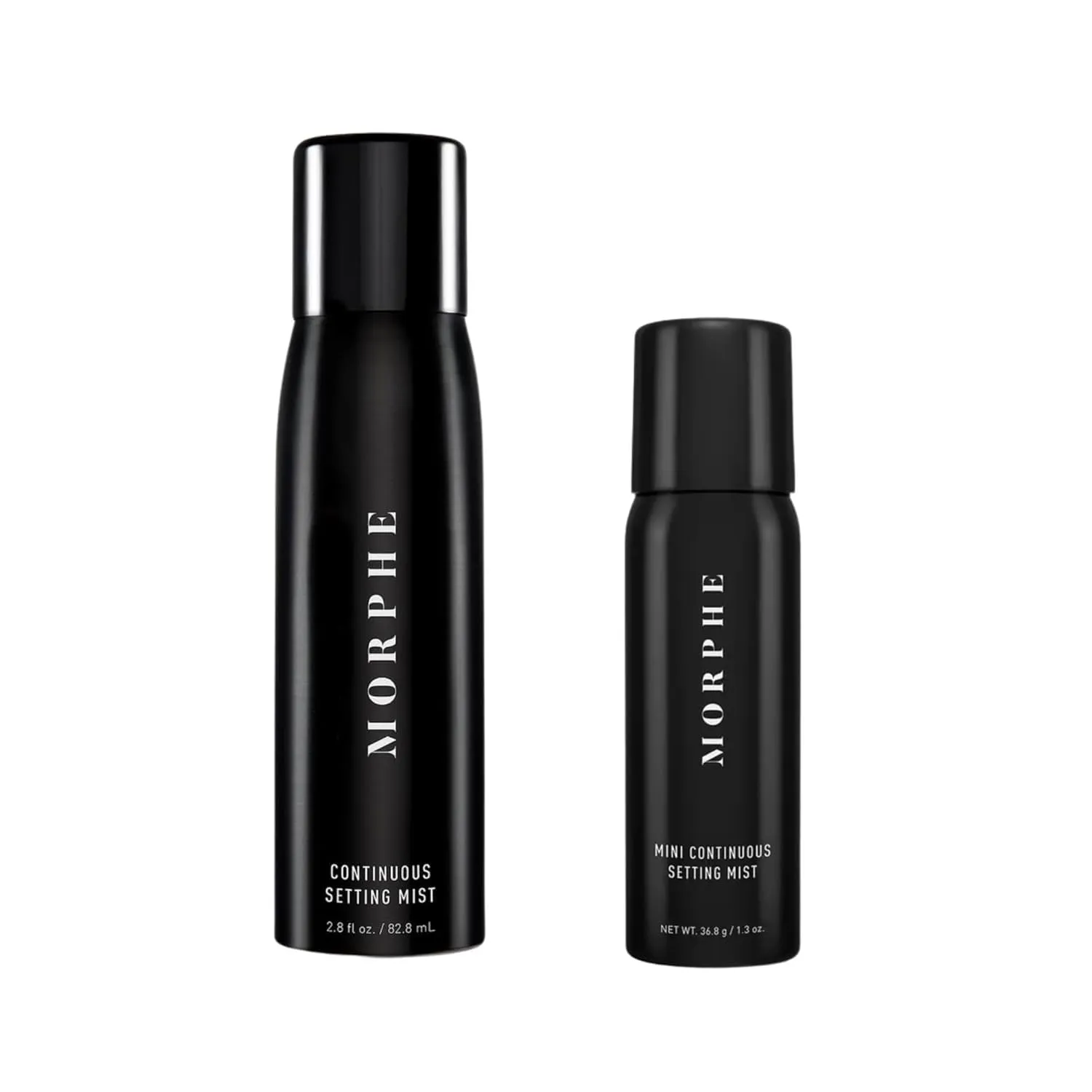 Morphe Continuous Setting Spray for Makeup with a Radiant Finish (2.8 Fl oz)   Morphe Mini Continuous Setting Spray (1.3 oz)