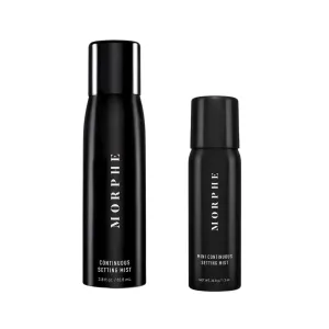 Morphe Continuous Setting Spray for Makeup with a Radiant Finish (2.8 Fl oz)   Morphe Mini Continuous Setting Spray (1.3 oz)