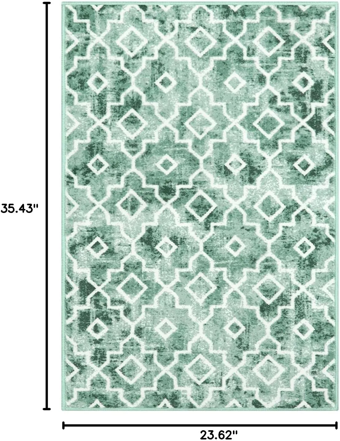 Moynesa Boho Moroccan Area Rug, 2x3 Modern Washable Rug for Entryway Kitchen Sink Rugs and Door Mats Non Skid, Low Profile Boho Small Bathroom Rug Entry Rugs Indoor Light Green