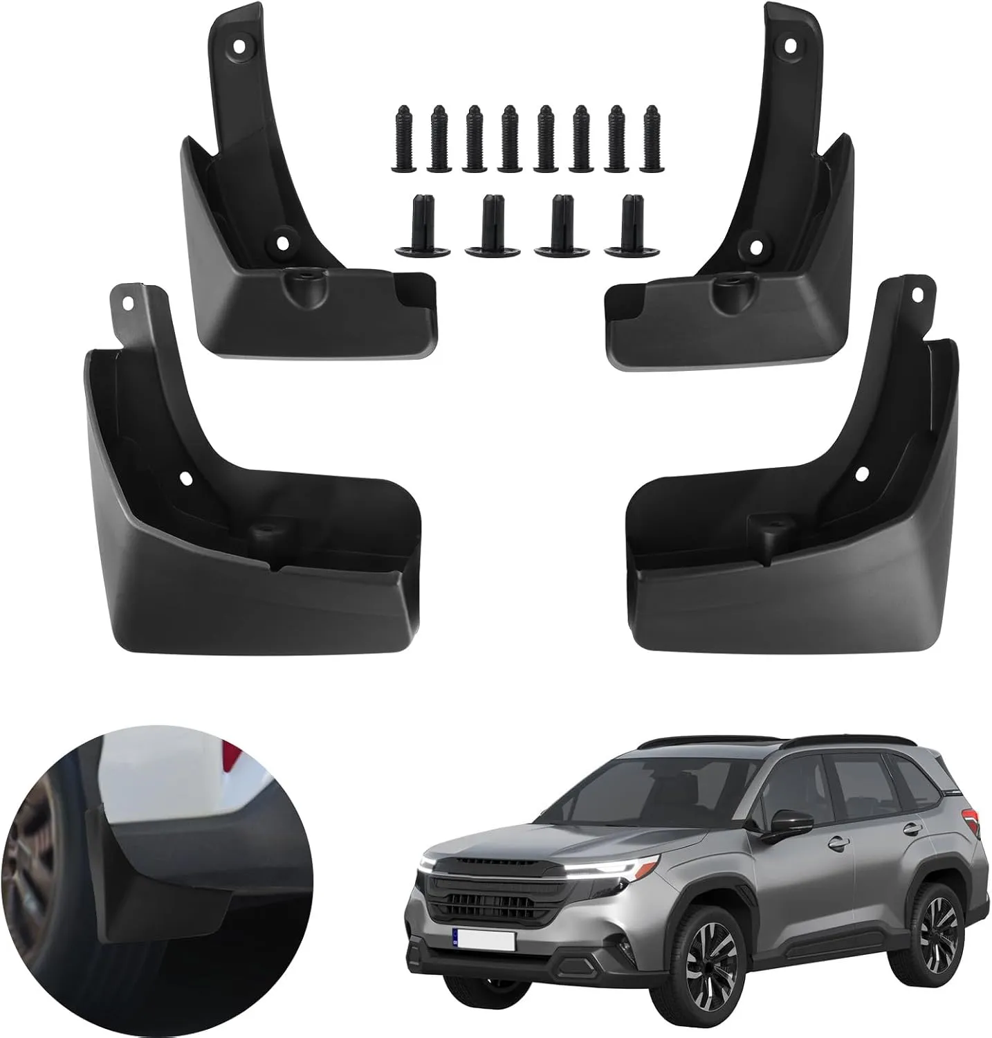Mud Flaps Splash Guards for 2025 2026 Subaru Forester, Durable ABS Material, No-Drill Installation, Protects Against Mud, Rocks, and Debris, Front & Rear Fender Liner (4PCS)