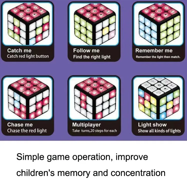 Multifunctional Sound and Light Eelectric Puzzle Magic Cube(As Show)