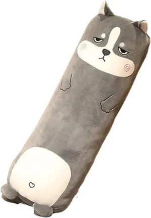 MUPI Husky Toy Figure Plush Pillow, 27 Inch, for Bed Kids Cuddle Pillow Animal Shaped Gift for Girlfriend or Boyfriend