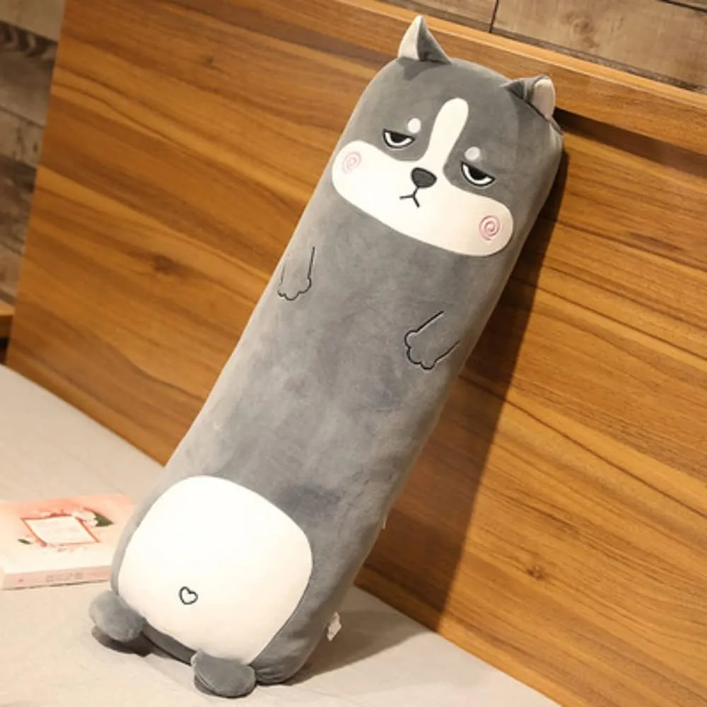 MUPI Husky Toy Figure Plush Pillow, 27 Inch, for Bed Kids Cuddle Pillow Animal Shaped Gift for Girlfriend or Boyfriend