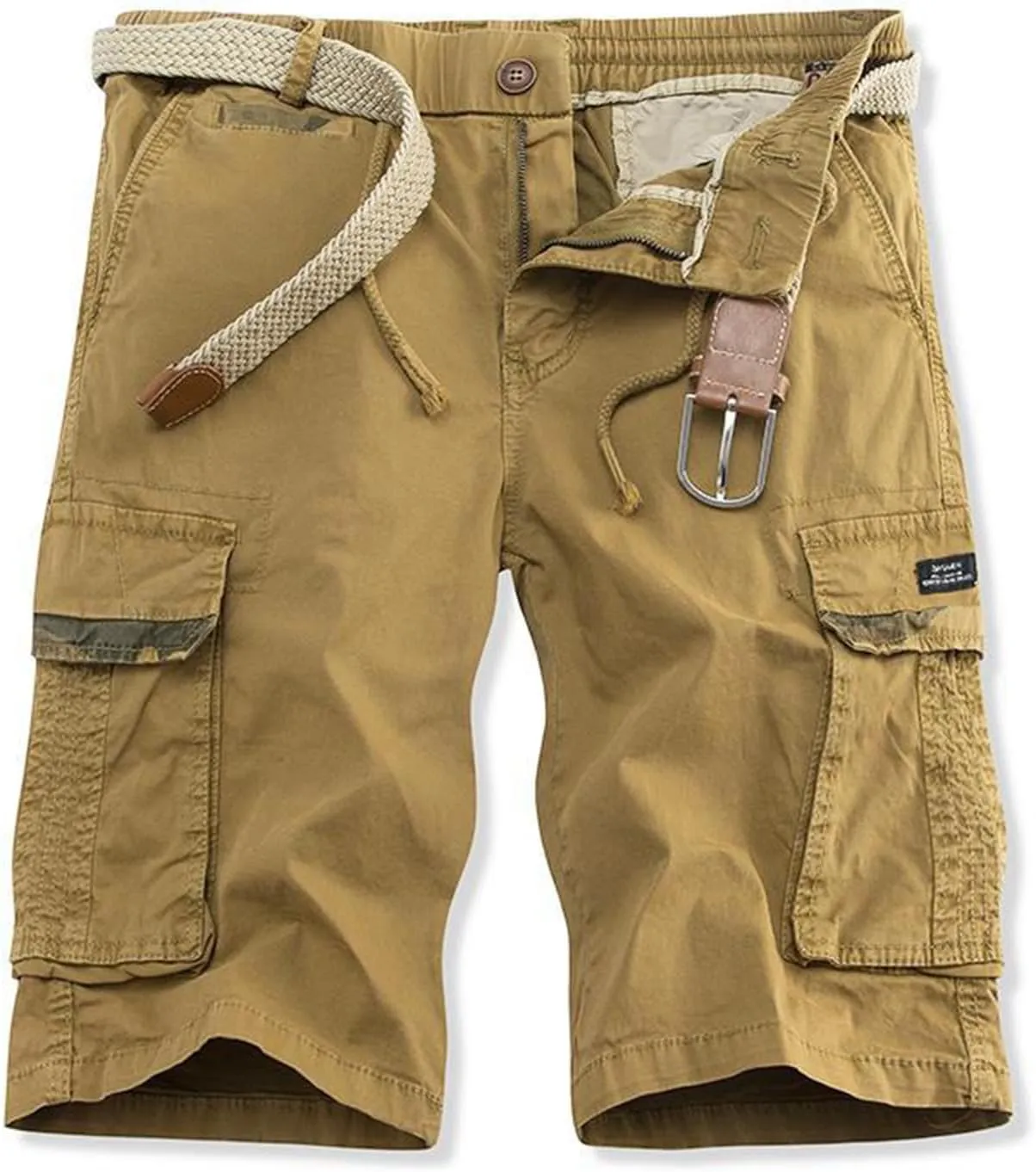 Muscularfit Elastic Waist Baggy Cargo Shorts Men 2024 Trendy Multi Pocket Cotton Shorts Lightweight Sport Workout Gym Shorts