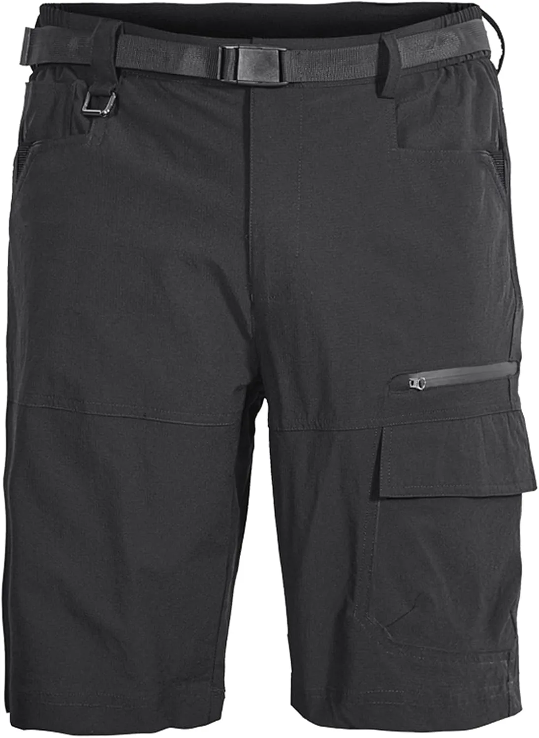 Muscularfit Mens Big and Tall Shorts Elastic Waist Multi Pocket Cargo Shorts Casual Summer Solid Tooling Shorts Athletic Pant