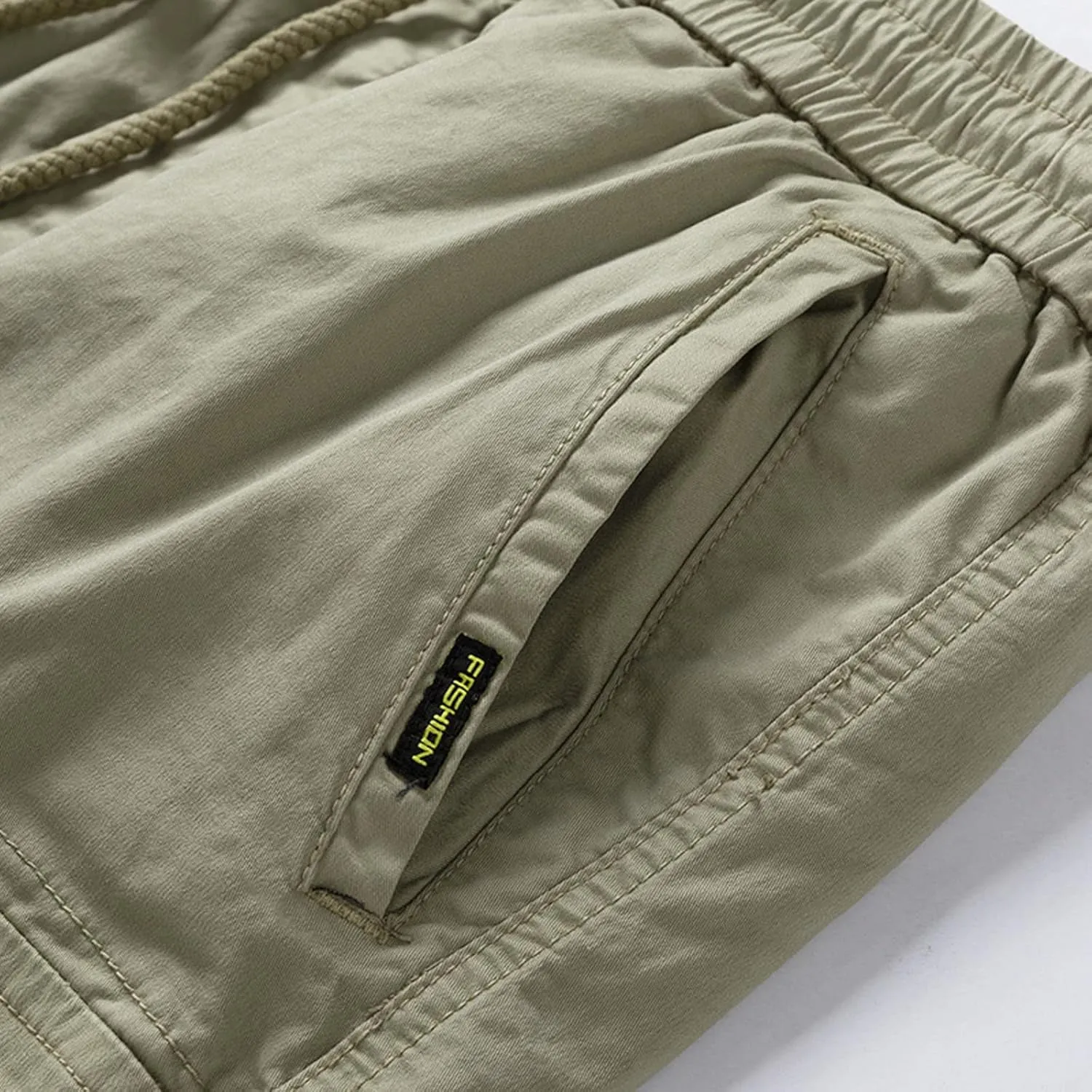 Muscularfit Mens Casual Shorts Drawstring Elastic Waist Multi Pocket Cargo Shorts Summer Beach Work Athletic Tooling Shorts