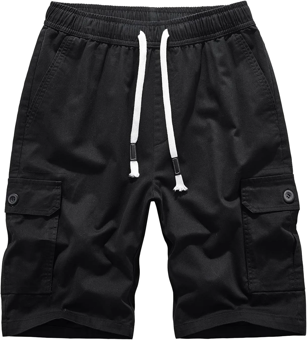 Muscularfit Mens Cotton Cargo Shorts with Pockets Drawstring Elastic Waist Camouflage Shorts Regular Fit Camo Athletic Shorts