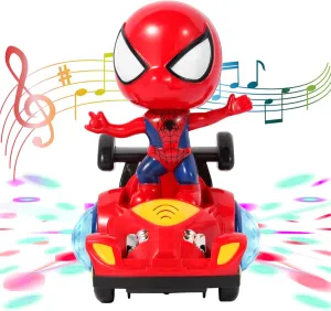 Musical Go-Kart Toy Dancing Spider Toy Musical Robot Toy Spin Interactive Toy Car with Colorful Flashing Lights & Music, Interactive Educational Gift for Boy and Girl