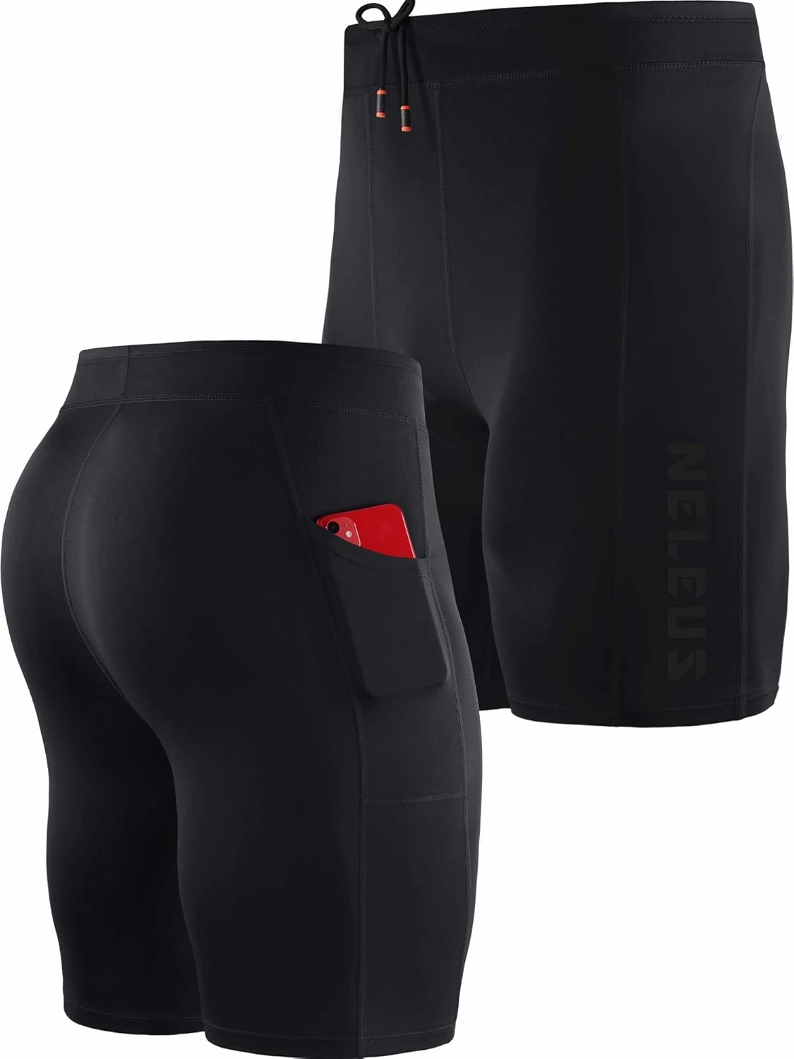 NELEUS Men's 3 Pack Running Compression Shorts with Pockets