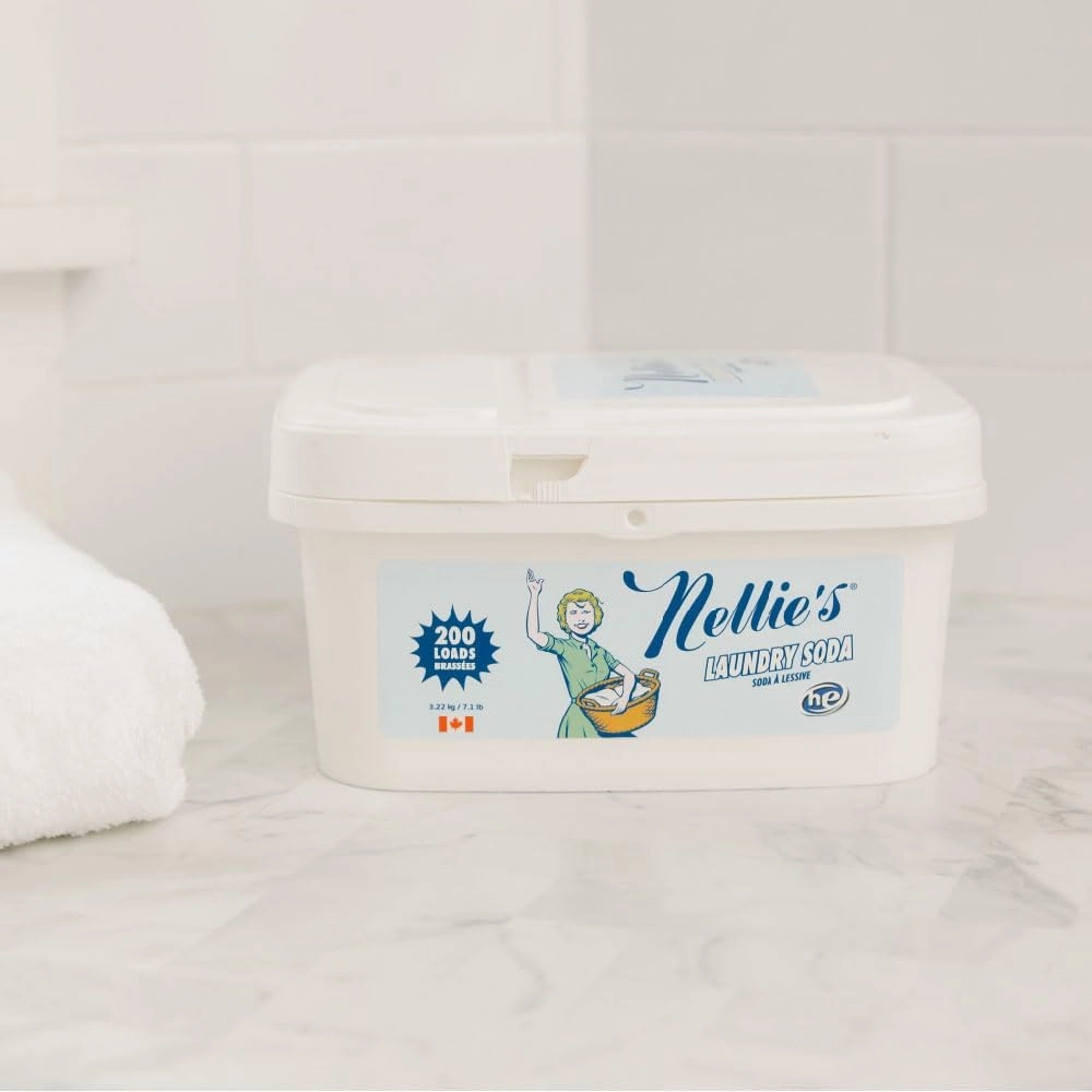 Nellie's Laundry Soda - Concentrated Laundry Detergent Powder - 200 Loads - Gentle on Skin and Environment - Fragrance-Free - (Made in Canada)